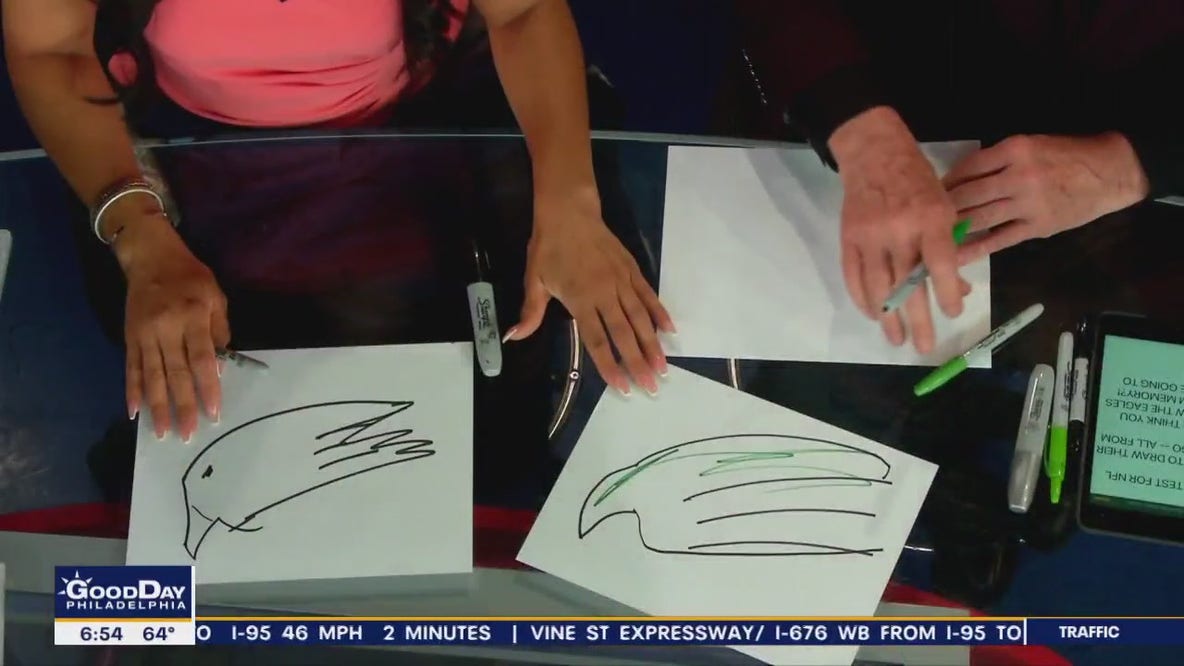 Drawing the Philadelphia Eagles logo from memory